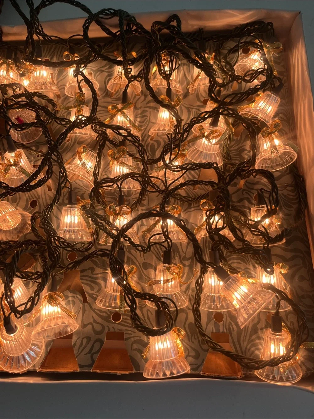Vintage Musical Bells in Motion Warm White Bell String Lights Home Holiday